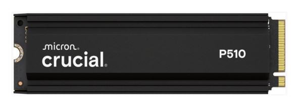 Micron (Crucial) Crucial P510 1TB Gen5 2280 NVMe M.2 SSD w Heatsink 11,000 / 9,500 MB/s R/W 600TBW 1.5M IOPS 1.5M hrs MTTF Fu