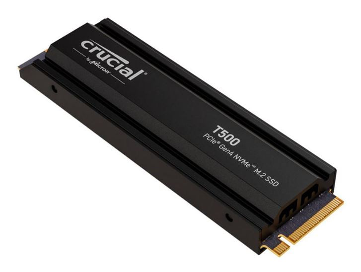 Micron (Crucial) Crucial T500 4TB Gen4 NVMe SSD Heatsink - 7400/7000 MB/s R/W 2400TBW 1440K IOPs 1.5M hrs MTTF Acronis True I