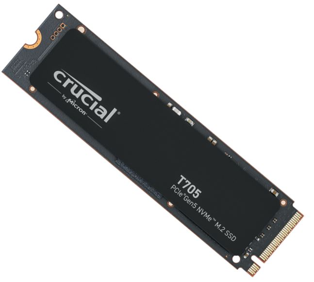 Micron (Crucial) Crucial T705 2TB Gen5 NVMe SSD - 14500/12700 MB/s R/W 1200TBW 1550K IOPs 1.5M hrs MTTF DirectStorage for Int