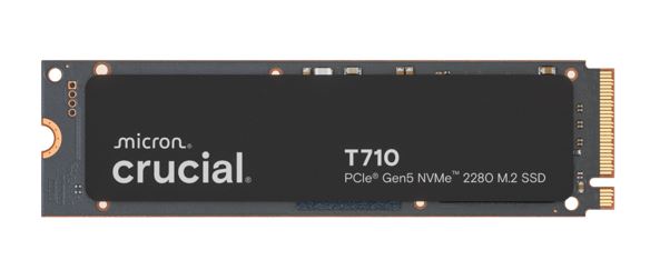Micron (Crucial) Crucial T710 1TB PCIe Gen5 NVMe 2280 SSD - 14900/13700 MB/s R/W 600TBW 2.2M IOPs 1.5M hrs MTTF with DirectSt