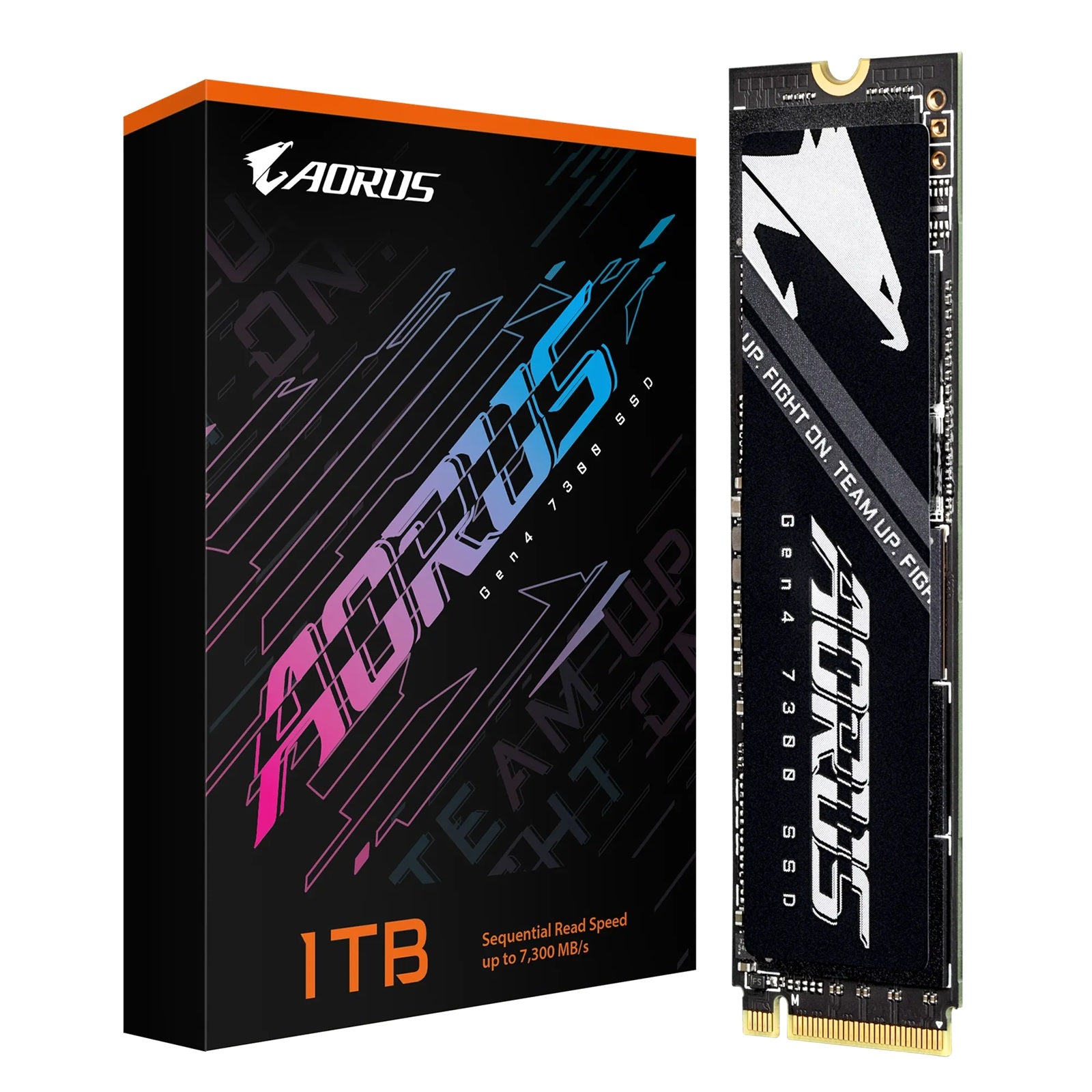 Gigabyte Gigabyte AORUS Gen4 7300 SSD 1TB PCIe4x4 NVMe1.4 M.2 2280 3D TLC DDR4 1GB 7300/6000MB/s 80×22×2.3mm MTBF1.6M 6.6W/6.