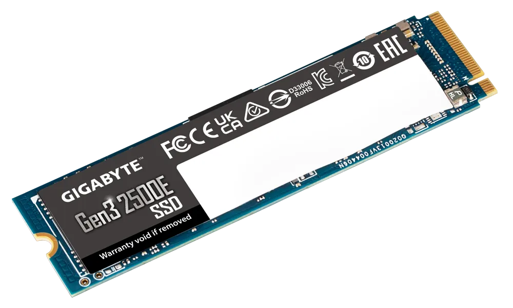 Gigabyte G325E 500G M2 500G PCIe 3.0x4, 2300/1500 MB/s 60k/240Kl MTBF 1.5m hr Limited 3 years or 120TBW