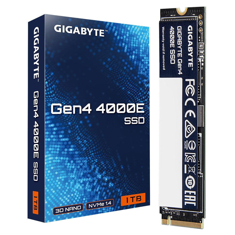 Gigabyte GIGABYTE Gen4 4000E SSD 1TB,  PCI Express 4.0x4, M.2, 1000GB,  Up to 4000 MB/s, 3900 MB/s, MTBF 1.5M hours, 3 y Warr