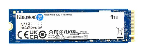 Kingston SNV3S NV3 1TB PCle 4.0x4 NVMe M.2 2280 SSD 6000/4000MB/s compaitible Notebook and SFF 5Y Limited