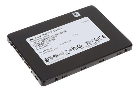 Micron 5400 PRO 480GB 2.5' SATA Enterprise SSD 540R/520W MB/s 95K/37K IOPS 876TBW 1DWPD 3M hrs MTTF AES 256-bit encryption Server Data Centre 5yrs