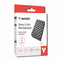 Verbatim 32026 Store’n’Go Mini Diamond SSD USB-C 2TB, USB 3.2 Gen 2, 1000MB/s Read/Write, USB Flash Drive, External SSD