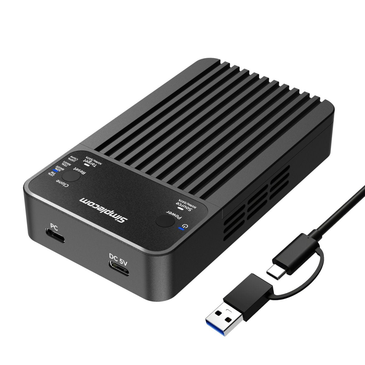 Simplecom SD562 Dual-Bay NVMe/SATA M.2 SSD RAID Enclosure with Offline Clone