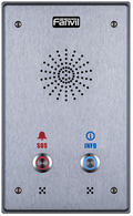 Fanvil Fanvil I12D 2 Outdoor Audio Intercom, 2 SIP Lines, 2 Button, 2 SIP Lines, PoE, Full-duplex speakerphone, AIO: door acc