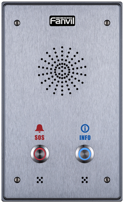 Fanvil Fanvil I12D 2 Outdoor Audio Intercom, 2 SIP Lines, 2 Button, 2 SIP Lines, PoE, Full-duplex speakerphone, AIO: door acc