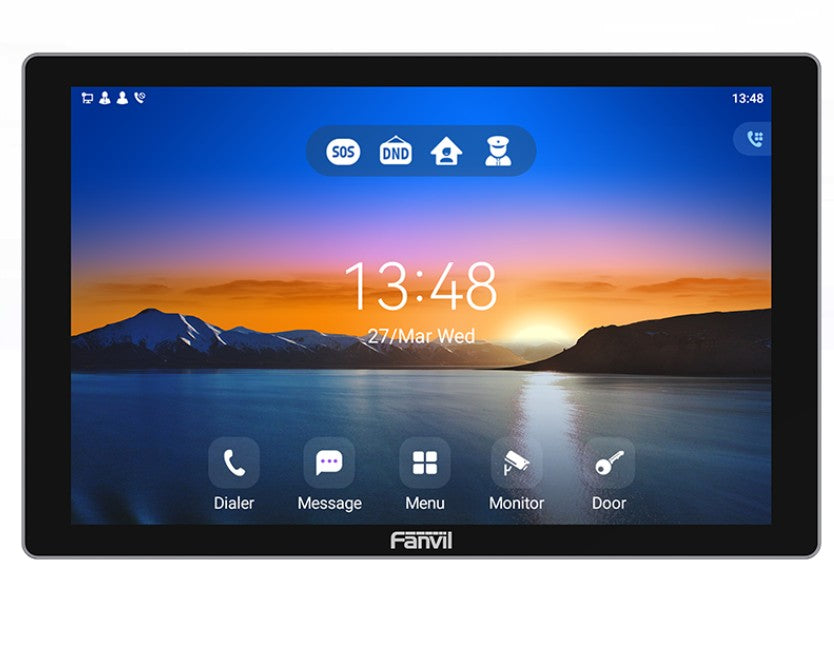 Fanvil Fanvil i507W Indoor SIP Station, 6 SIP Lines, PoE, 10.1" Colour Touch Screen, Android 9.0, Dual-Band Wi-Fi, ONVIF, Ala
