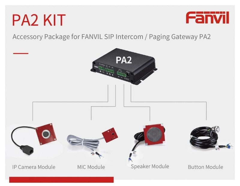 Fanvil Fanvil PA2 Accessories Kit to suit IPF-PA2,  Official  Kit For Fanvil PA2 SIP Paging Gateway  Video Intercom.