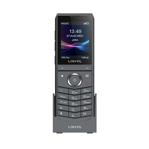 Fanvil Linkvil W620D Portable DECT Phone, built-in Bluetooth 5.0, rechargeable 3000mAh battery, up to 13 hours of talk time, HD Voice, Noise Reduction