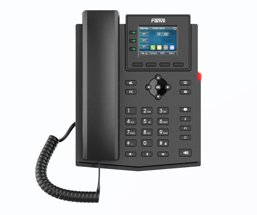 Fanvil Fanvil X303W Enterprise IP Phone, 2.4-inch Color Screen, 4 SIP Lines, 6-party conferencing, HD audio, Built-in 2.4GHz 