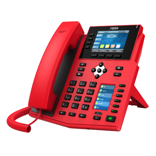 Fanvil Fanvil X5U-RED High End Enterprise IP Phone - 3.5" Colour Screen, 16 Lines, 40 x DSS Buttons, Dual Gigabit NIC,Bluetoo