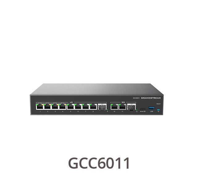 Grandstream Grandstream GCC6011, 2 x 2.5 Gigabit SFP port and 10 x Gigabit Ethernet ports, Built-in IP PBX provides voice and