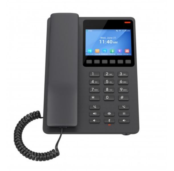 Grandstream Grandstream GHP631 Desktop Hotel Phone, 3.5" Color LCD, PoE, Black