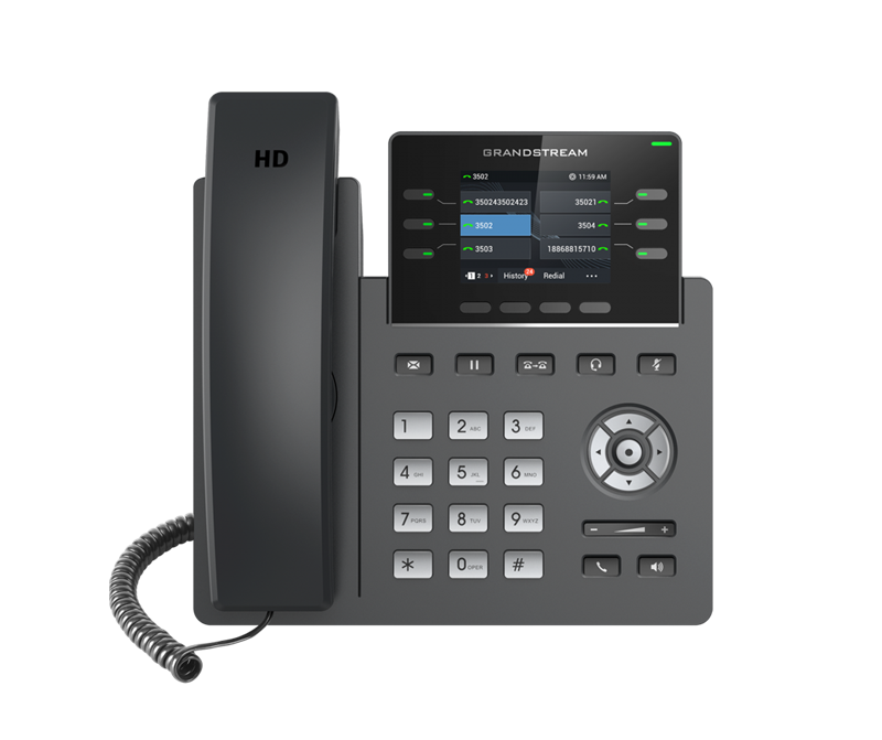 Grandstream Grandstream GRP2613 6 Line IP Phone, 3 SIP Accounts, 320x240 Colour Screen, HD Audio, Powerable Via POE