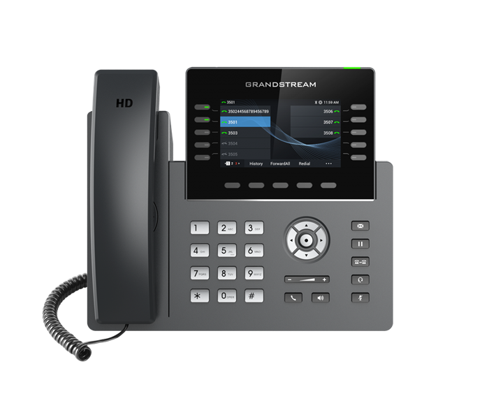 Grandstream Grandstream GRP2615 10 Line IP Phone, 16 SIP Accounts, 480x272 Colour Screen, HD Audio, Powerable Via POE