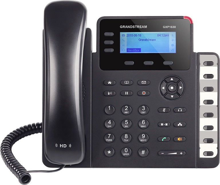 Grandstream Grandstream GXP1630 3 Line IP Phone, 3 SIP Accounts, 132 x 64 Backlit LCD Display, HD Audio, Dual-Switched Gigabi