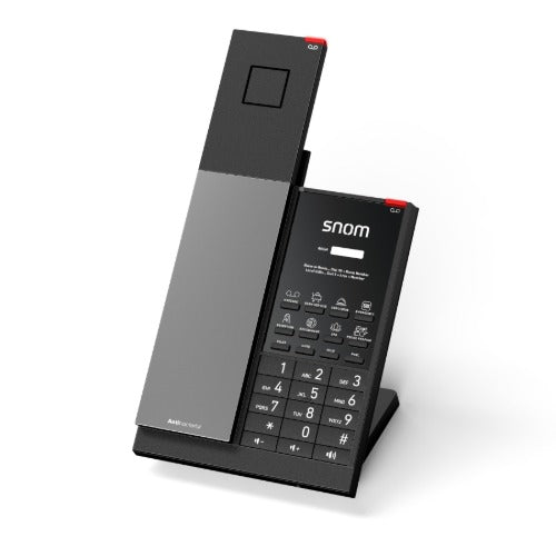 Snom HD351A – Analogue Cordless Guest Room Phone, Antibacterial housing, Customisable faceplate, HAC‑compatible audio, GDPR‑compliant design