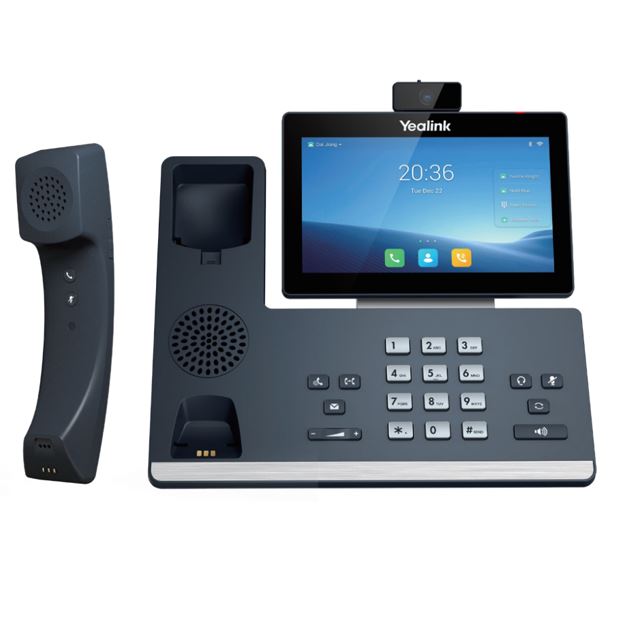 Yealink T58WP-C 16 Line IP HD Android Phone with HD Camera, BT Handset, touch screen, HD voice, Dual Gig Ports, Built-in Bluetooth Wifi, USB 2.0
