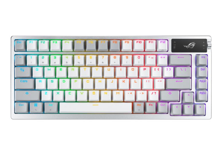 ASUS ASUS ROG AZOTH/US/PBT/WHT  (Snow Switch) Gaming Keyboard, OLED Display, NX Snow Switch, 75 Keys, Tri-mode Connection, Wh