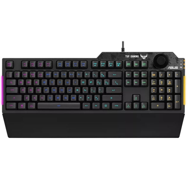 ASUS ASUS RA04 TUF GAMING K1 RGB Keyboard, Volume Knob, 19 Key Rollover, Spill Resistance, Programmable Keys