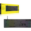 Corsair Corsair K55 CORE RGB Gaming Keyboard — Black, Extended layout, 12KRO, 6 macro keys, rubber dome switches, USB wired, 