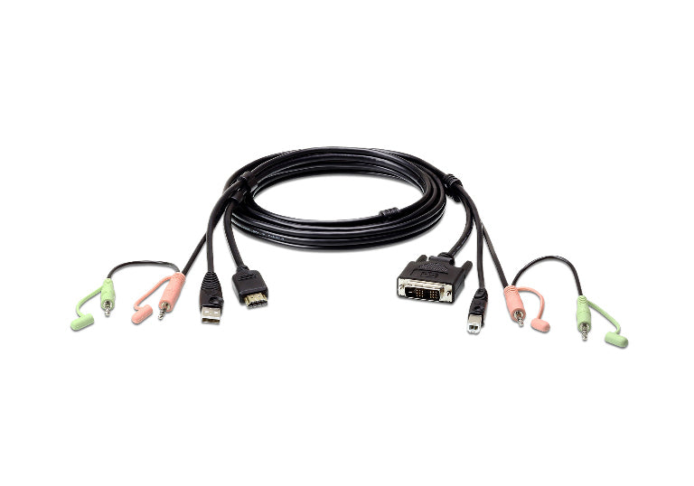 Aten Aten KVM Cable 1.8m with HDMI, USB  Audio to DVI-D (Single Link), USB  Audio