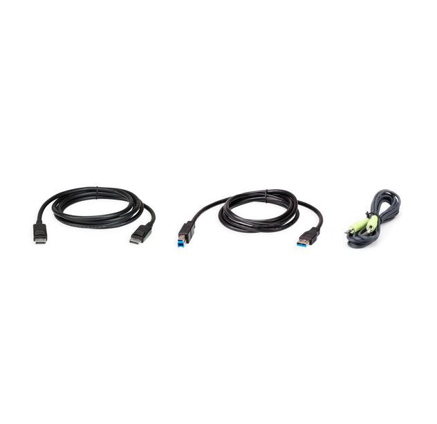 Aten Aten 2M USB DisplayPort KVM Cable Kit, Enables the connection of Video, USB Keyboard/Mouse and Audio (Speaker)