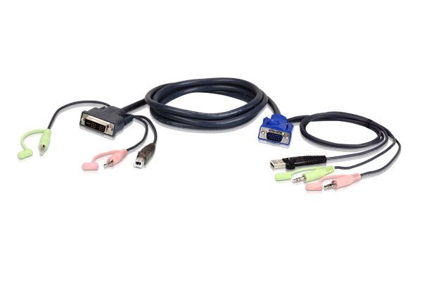 Aten Aten KVM Cable 1.8m with VGA, USB  Audio to DVI-I (Single Link), USB  Audio
