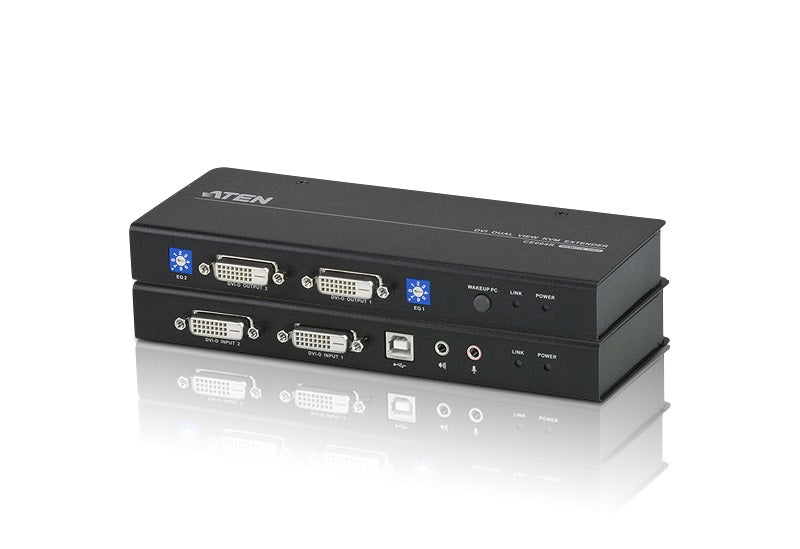 Aten Aten DVI Dual View KVM Extender with Audio, RS232, EDID mode support, Sun/Mac KB/MS support