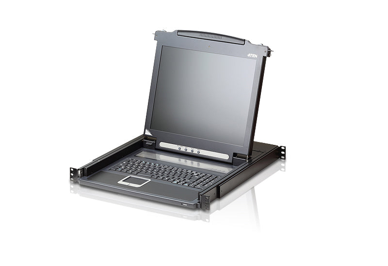 Aten Aten Rackmount Single Rail LCD Console VGA PS/2-USB w/ 17" LCD Display, 1x Custom KVM Cable Included, 1280x1024@75hz Dis