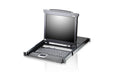 Aten Aten Rackmount KVM Switch Single Rail 8 Port VGA PS/2-USB w/ 19" LCD Display, 2x Custom KVM Cables, 1280x1024@75hz Displ