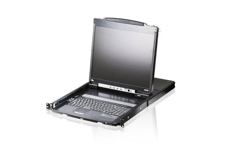 Aten Aten Rackmount Dual Rail LCD Console VGA PS/2-USB w/ 19" LCD Display, 1x Custom KVM Cable Included, 1280x1024@75hz Displ