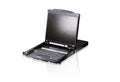 Aten Aten Rackmount KVM Switch Dual Rail 8 Port VGA PS/2-USB w/ 19" LCD Display, 2x Custom KVM Cables Included, 1280x1024@75h