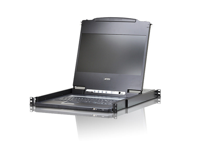 Aten Aten Rackmount Single Rail LCD Console VGA,HDMI,DVI  VGA w/ 17.3" LCD Display, 1x Custom KVM Cable Included, 1920x1080@6