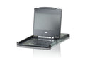 Aten Aten Rackmount KVM Switch Single Rail 8 Port DVI USB w/ 17.3" LCD Display, 2x Custom KVM Cables, 1920x1200@60hz Display,