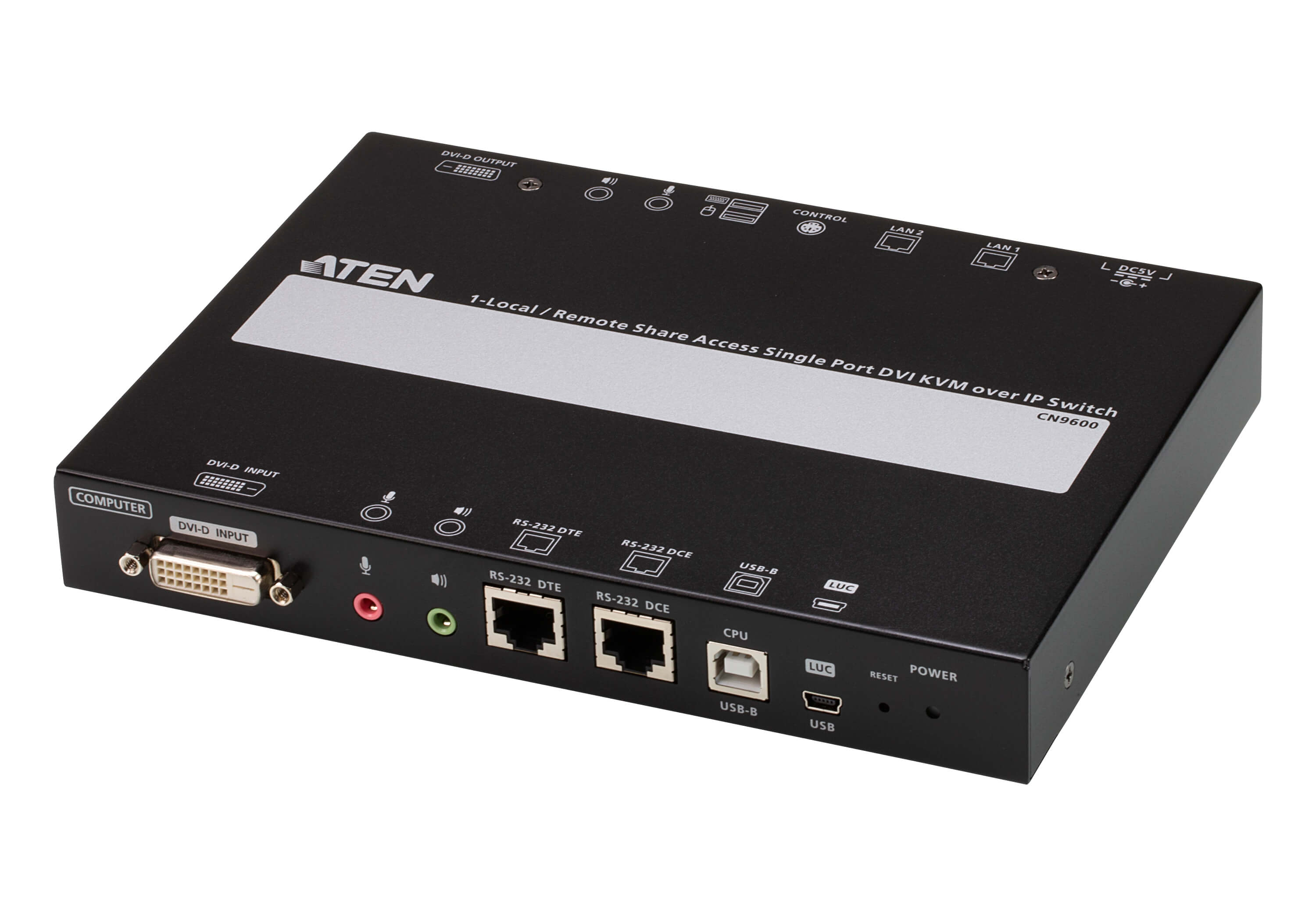 Aten Aten Single Port DVI KVM Over IP with Audio and Virtual Media, supports up to 1920 x 1200 @ 60Hz, 1 DVI USB KVM Cable in