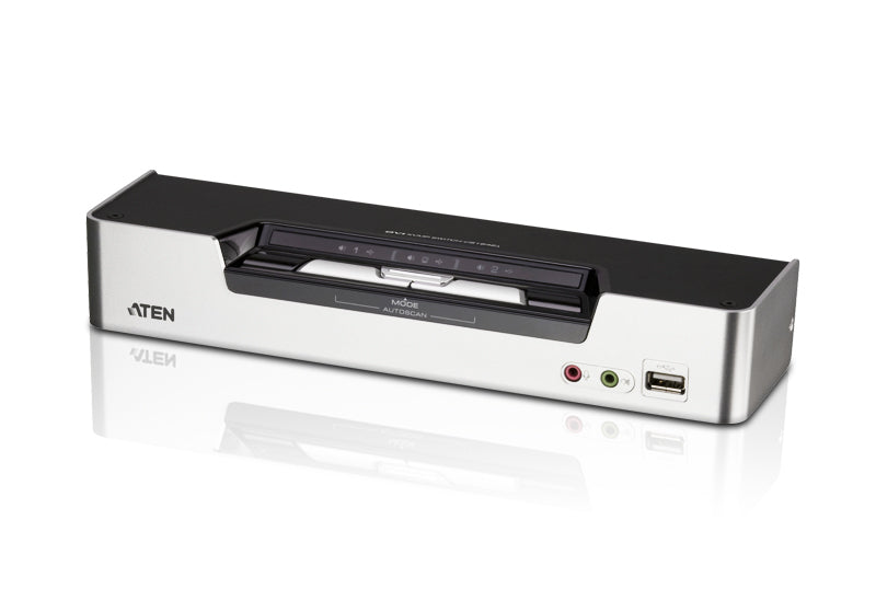 Aten Aten Desktop KVMP Switch 2 Port Dual Display DVI Dual Link w/ audio, 2x Custom KVM Cables Included, 2x USB Port, Selecti