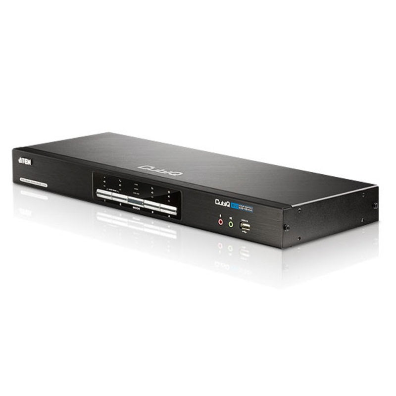 Aten Aten Desktop KVMP Switch 4 Port Dual Display DVI Dual Link w/ audio, 2x Custom KVM Cables Included, 2x USB Port, Selecti