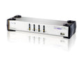 Aten Aten Desktop KVMP Switch 4 Port Dual Display VGA w/ audio, 4x Custom KVM Cables Included, 2x USB Port, Selection Via Fro