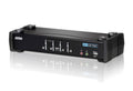 Aten Aten Desktop KVMP Switch 4 Port Single Display DVI w/ audio, 4x Custom KVM Cables Included, 2x USB Port, Selection Via F