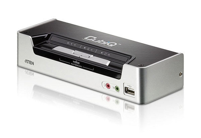 Aten Aten Desktop KVMP Switch 2 Port Single Display HDMI w/ Dolby HD audio, 2x Custom KVM Cables Included, 2x USB Port, Selec