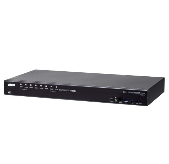 Aten Aten CS19208 8-Port USB 3.0 4K Display Port KVM Switch, Superior video quality, Cascadable to two levels, Multi-display 