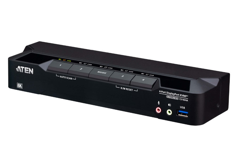 Aten Aten Desktop 4-Port USB 3.0 8K DisplayPort KVMP™ Switch (Cables included)