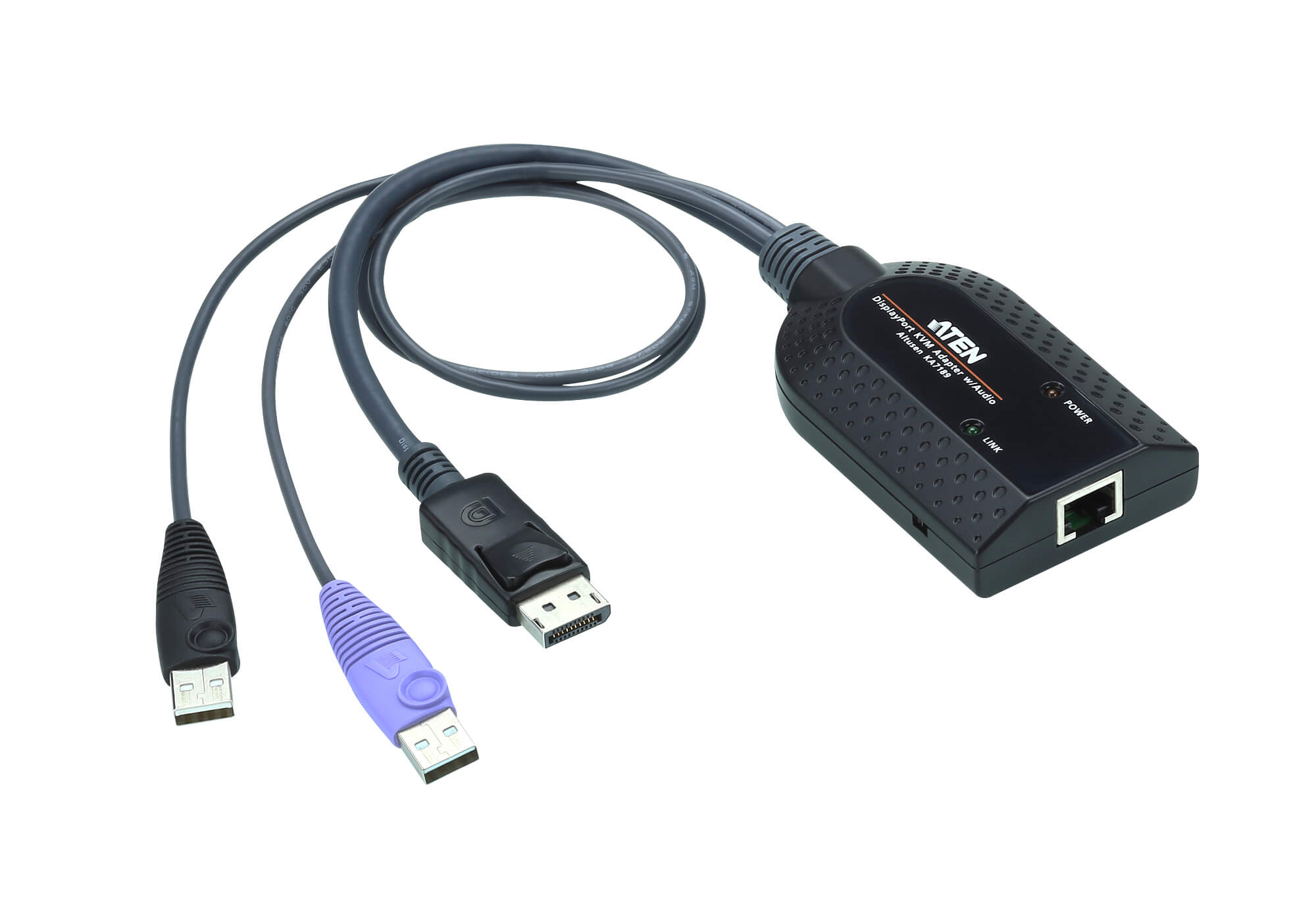Aten Aten KVM Cable Adapter with RJ45 to DisplayPort (w/ Audio Signal)  USB to suit KM and KN series