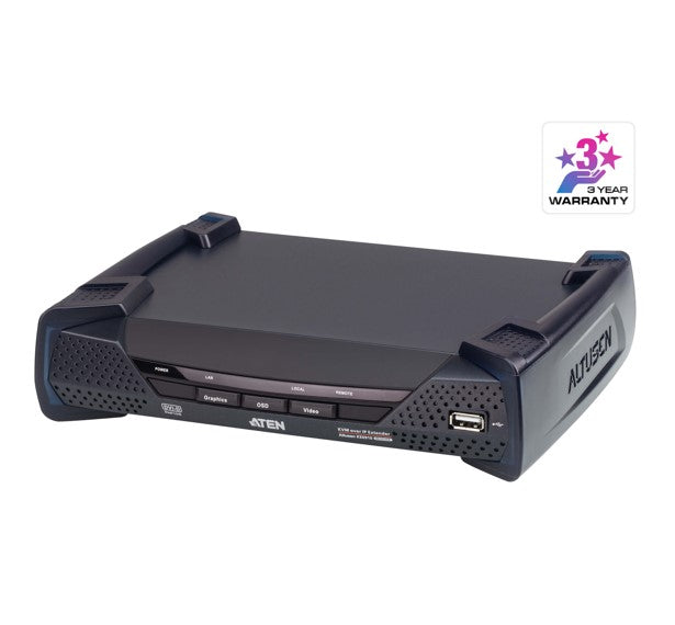 Aten Aten DVI Dual Link KVM over IP Receiver with Dual DC Power, supports up to 2560 x 1600 @ 60 Hz, USB and 3.5mm Audio inpu