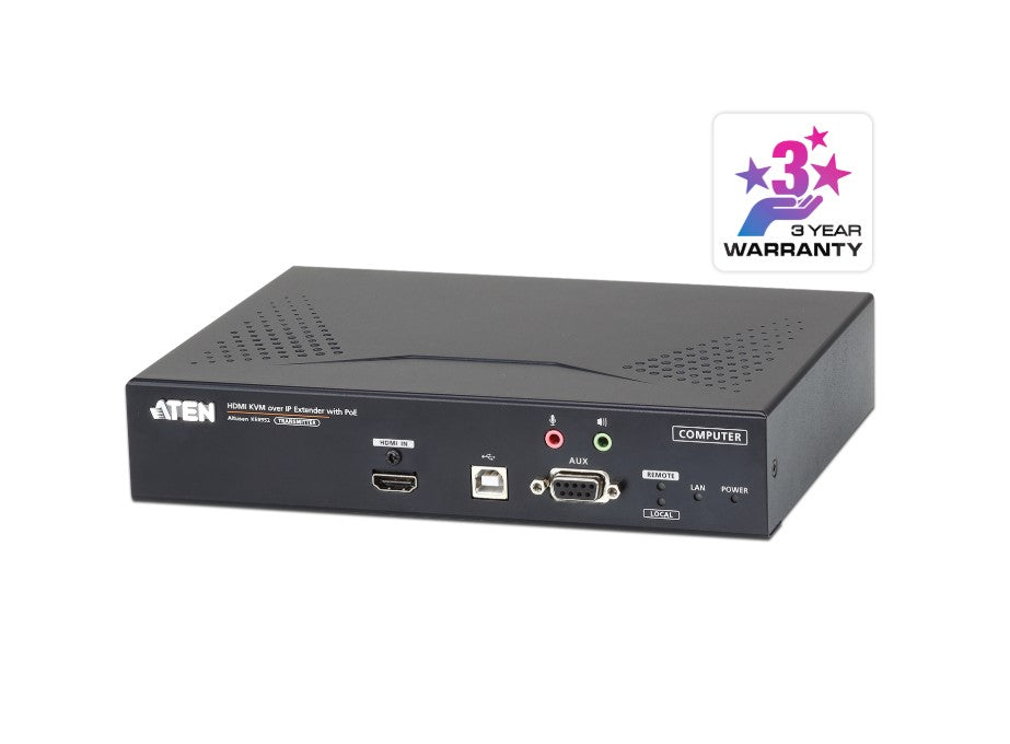 Aten Aten 4K HDMI Single Display KVM over IP Transmitter with Power over Ethernet, power adapter not included