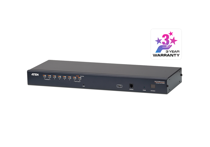 Aten Aten Rackmount KVM Switch 1 Console 8 Port Multi-Interface Cat 5, KVM Cables NOT Included, Daisy Chainable for up to 256